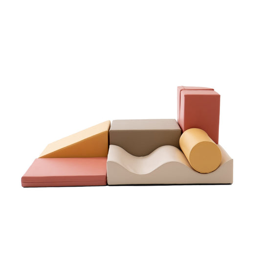 Soft Play 7 Foam Block Set - Pastel Pink Discoverer