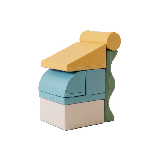 Soft Play 7 Foam Block Set - Pastel Turquoise Discoverer