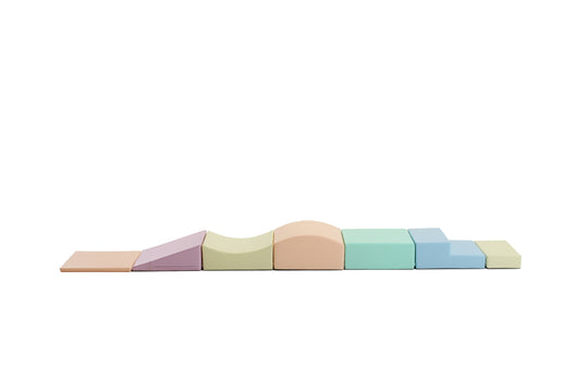 Soft Play 7 Foam Block Set - Light Pastel Little Crawler