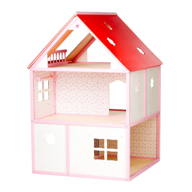 Houten Poppenhuis Roosi Villa - Roze