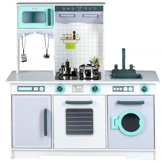 Large Wooden Play Kitchen with Accessories
