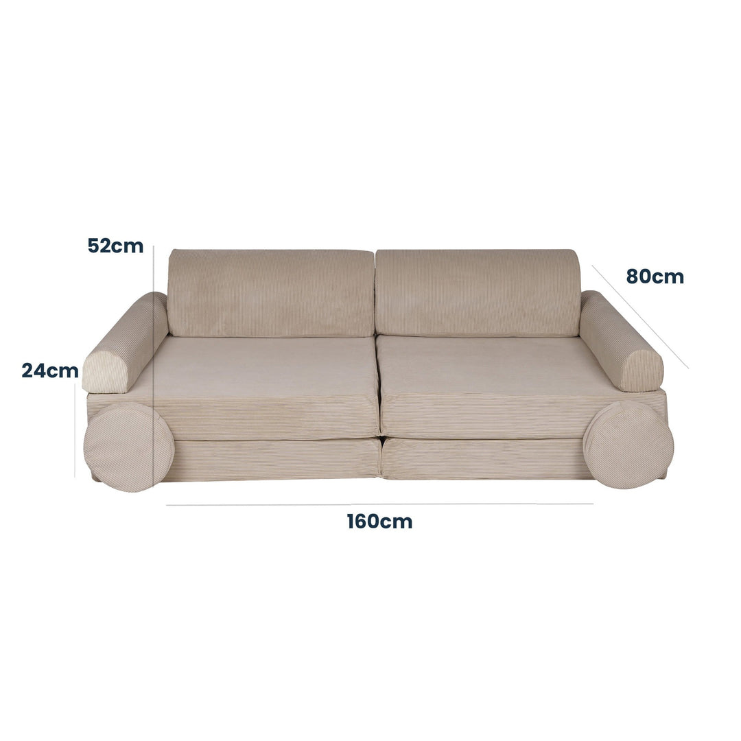 MeowBaby® Large Slimcord Premium Sofa - Taupe