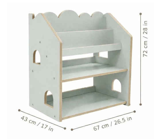 MeowBaby Montessori MDF House Bookcase - Mint