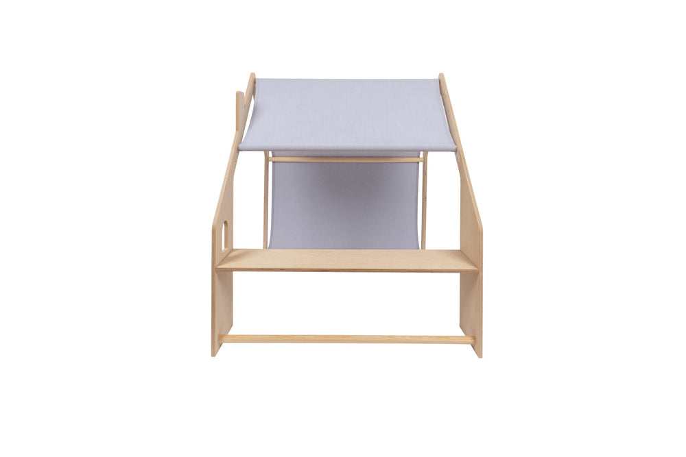MeowBaby® Natural Wooden House for Kids - Blue Roof