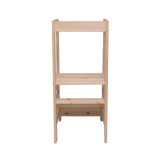 MeowBaby Wooden Kitchen Helper for Children - Natural
