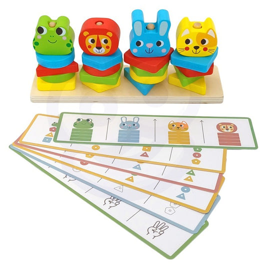 Montessori Puzzle Pyramid With Animals