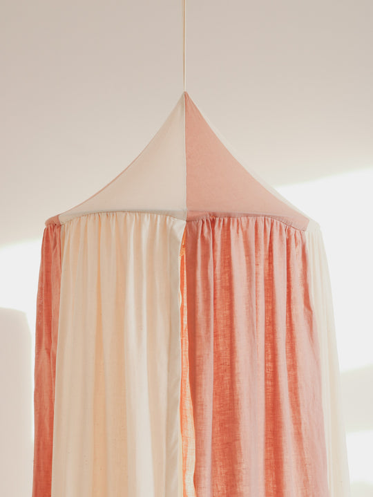 Organic Cotton and Linen Canopy - Powder Pink