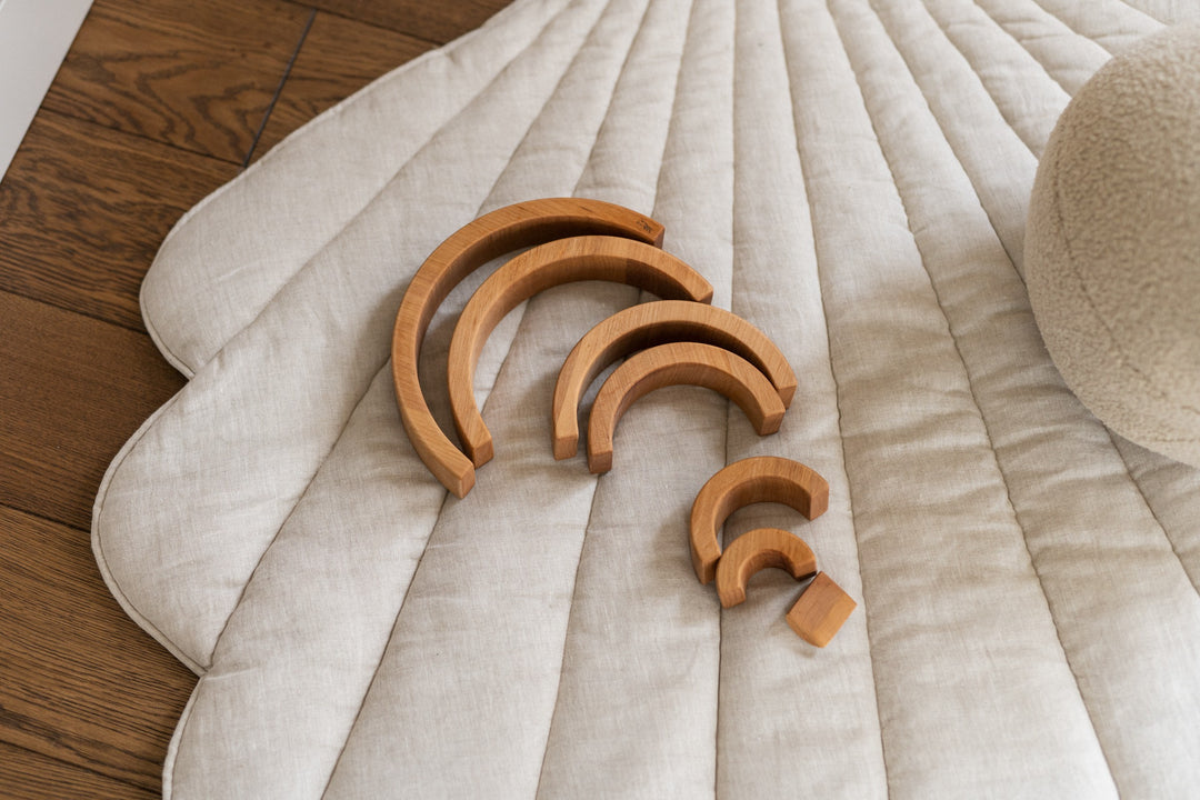 Organic Cotton and Linen Shell Playmat - Sand