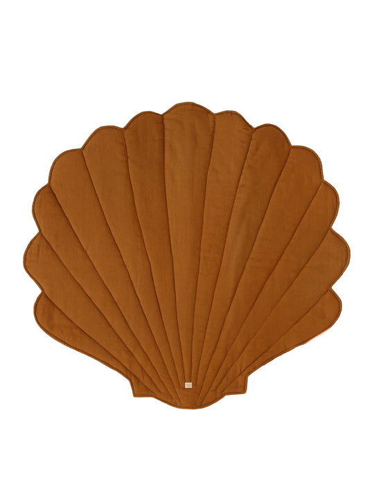 Organic Cotton and Linen Shell Playmat - Caramel