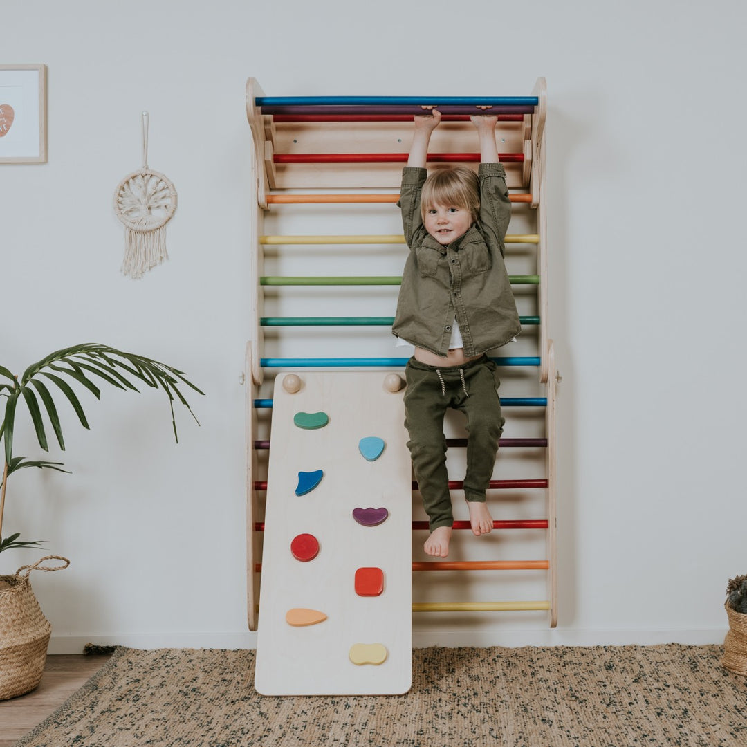 Ramp for the leg&amp;go Pikler Triangle and Swedish Wall - Rainbow