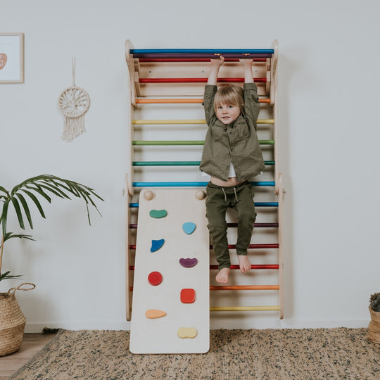 Ramp for the leg&amp;go Pikler Triangle and Swedish Wall - Rainbow