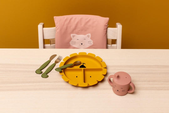 Silicone Divided Suction Plate for Kids - Mr. Lion