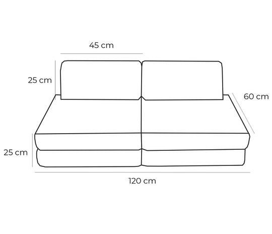 Small Modular Sofa for Kids - Tangle Moon Grey