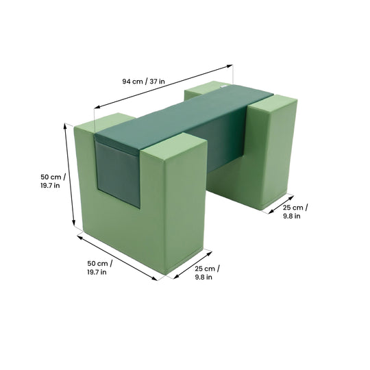 Soft Play Activity Set Balance Bridge - Green