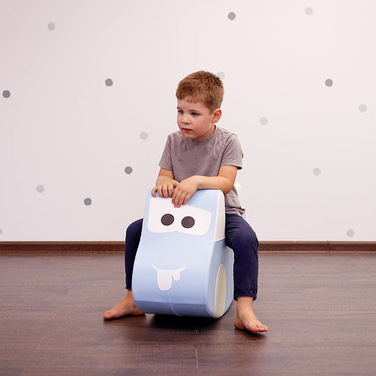 Soft Play Ride On Toy - Light Blue Car