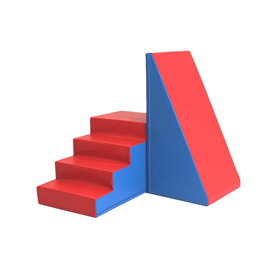 Soft Play Step and Slide Set - Blue and Red