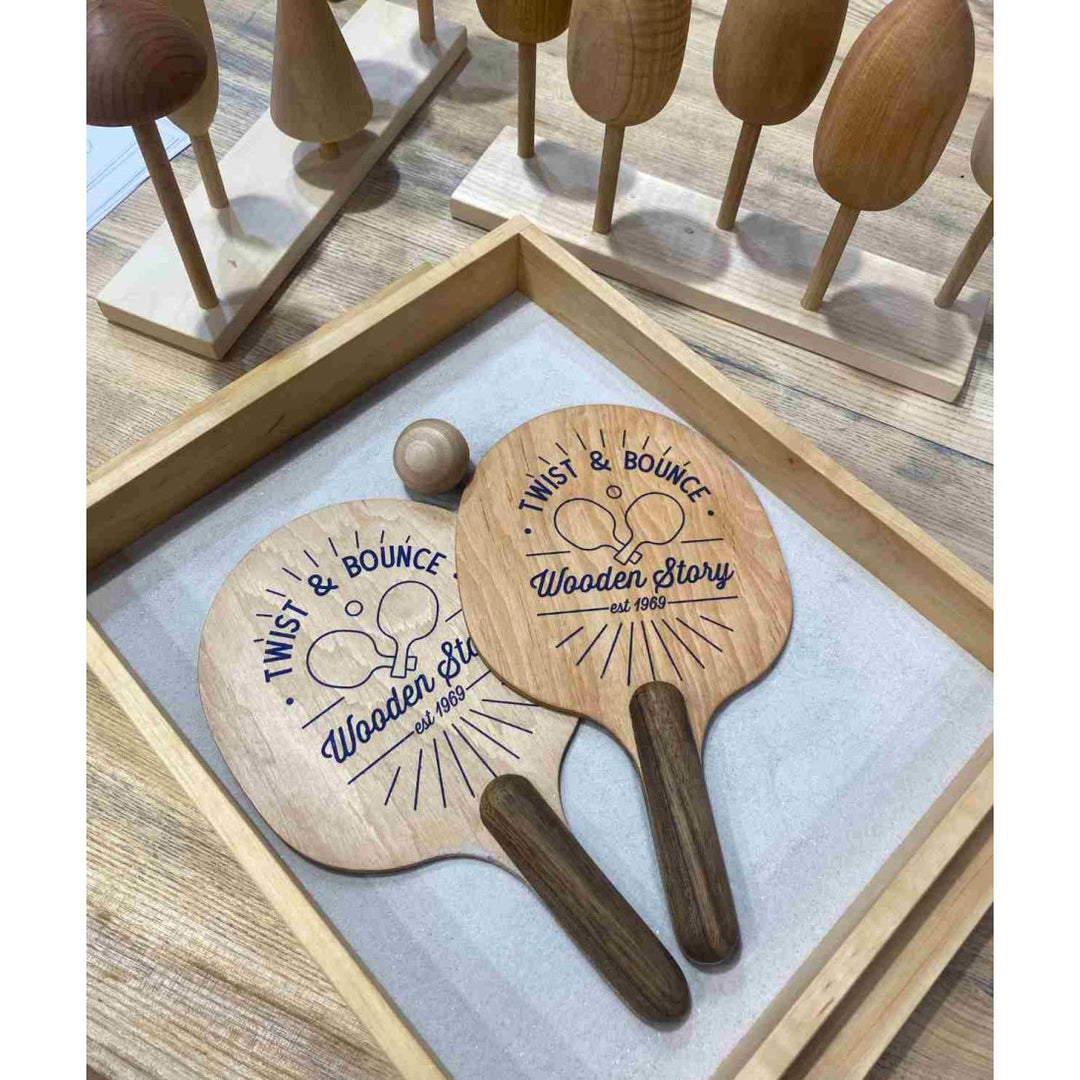 Twist &amp; Bounce - Wooden Ping Pong Paddles