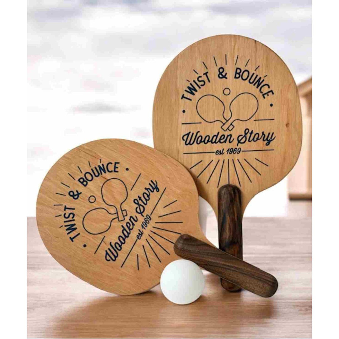 Twist &amp; Bounce - Wooden Ping Pong Paddles