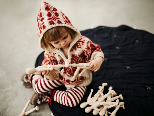 Wooden Beech Doll with Dress