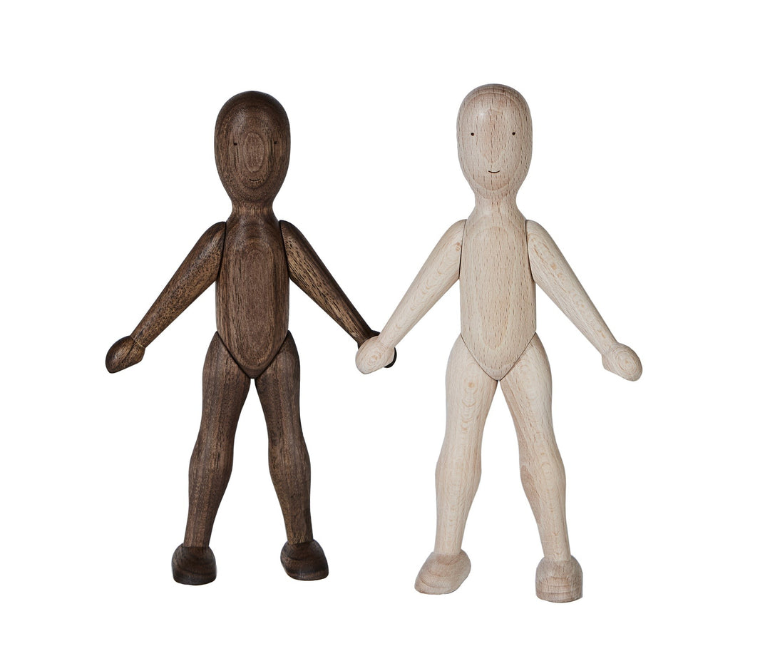 Wooden Walnut Doll with Dress