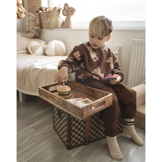 Wooden Burger Restaurant Puzzle for Children, 15 pcs