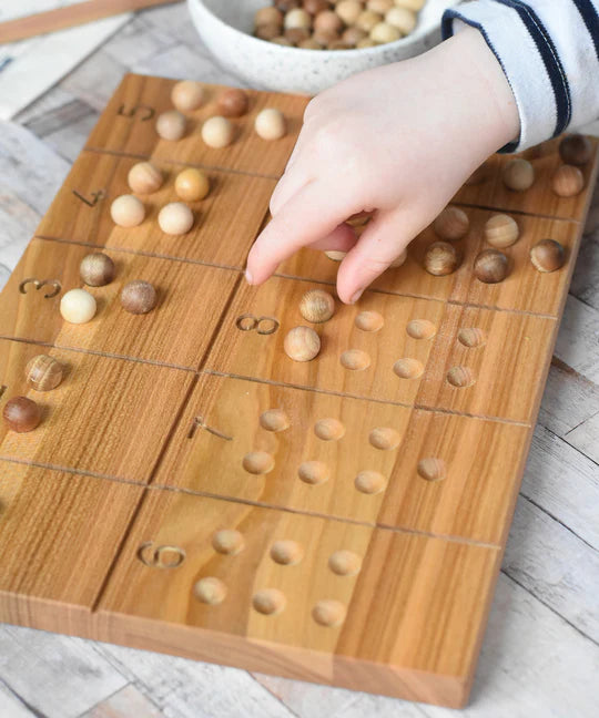 Houten Montessori-getallenbord